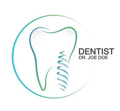 Teeth Implant Vector Logo Illustrazione stock