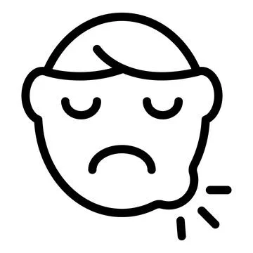 Teeth inflammation icon outline vector. Dental pain Stock Illustration