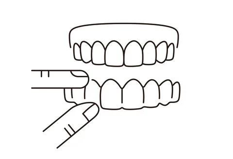 Teeth invisible braces thin line art icons Stock Illustration