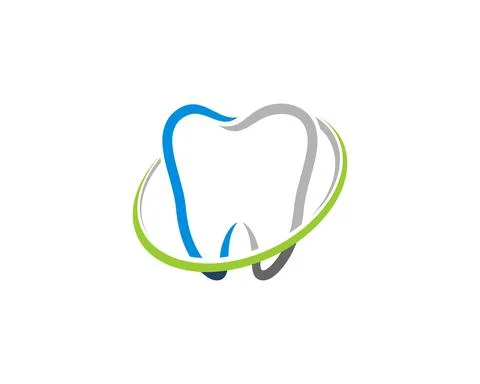 Teeth line inside the circle logo Ilustración de archivo