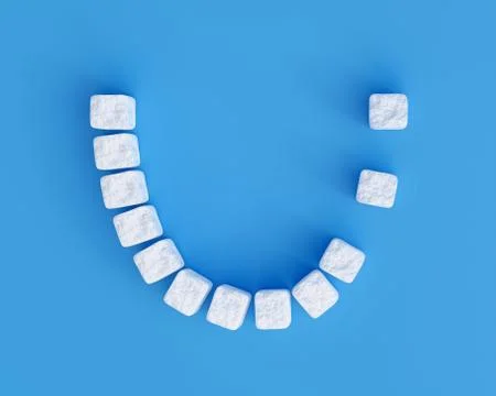 Teeth made of sugar cubes Stock Illustration