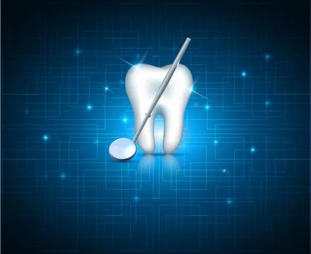 Teeth with mirror background Stock Illustration