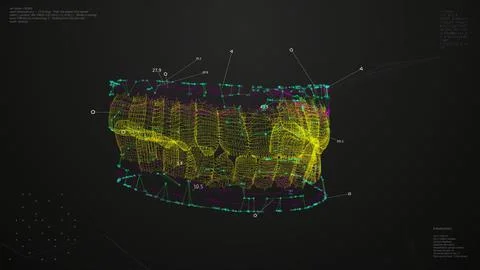 Teeth Model UI Animation. HUD medical scanning Stock Illustration