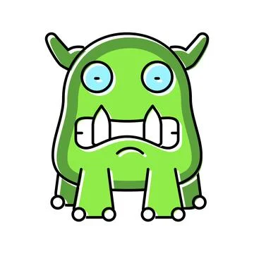 Teeth monster alien color icon vector illustration Illustrazione stock