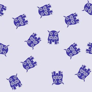 Teeth monster alien glyph seamless pattern Stockillustratie
