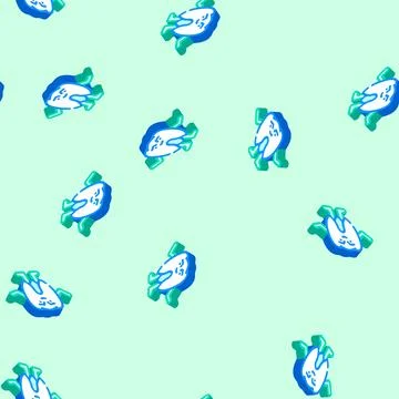Teeth monster alien isometric icon seamless pattern Stockillustratie