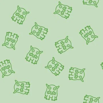 Teeth monster alien line seamless pattern Stockillustratie
