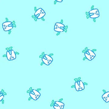 Teeth monster alien vector seamless pattern Illustrazione stock