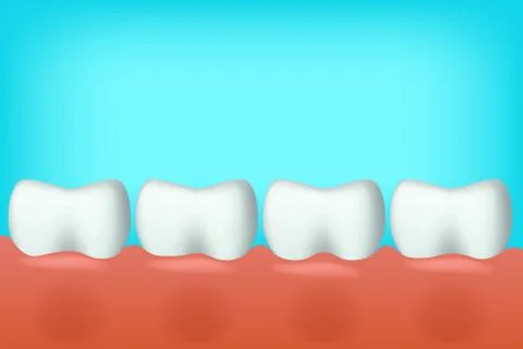 Teeth in one line Stock Illustration
