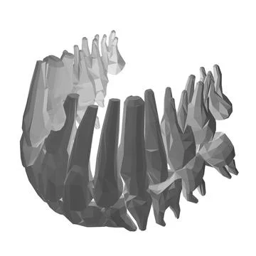 Teeth polygonal. Hand drawn different types of human tooth collection. Dentis Stock Illustration