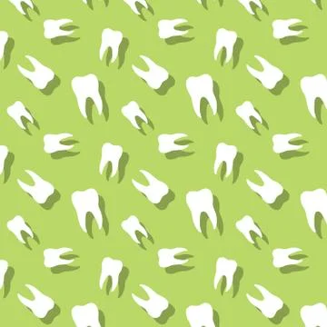 Teeth Seamless With Shadow Medical Pattern Stock Illustration