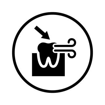 Teeth sensitivity icon. Black vector graphics. Illustrazione stock