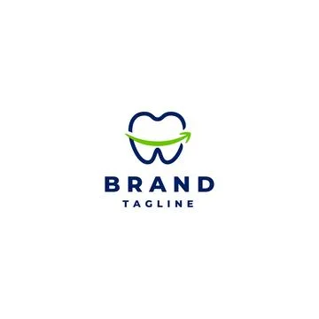 Teeth With Smiling Arrow Logo Design Stock Illustration