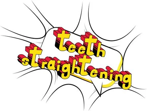 Teeth Straightening - Vector illustrated comic book style phrase. Stockillustratie