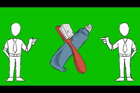 Teeth Toothpaste Toothbrush - Hand-Drawn Animation - men pointing white Stock Footage 98500806