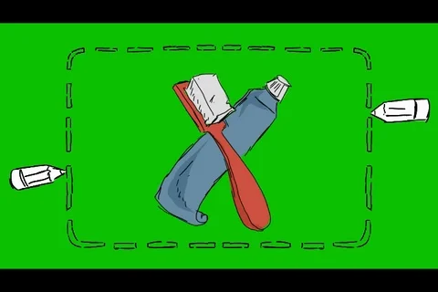 Teeth Toothpaste Toothbrush - Hand-Drawn Animation - rectangle white Stock Footage 98501026