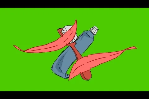 Teeth Toothpaste Toothbrush - Hand-Drawn Animation - feather red Stock Footage 98503486