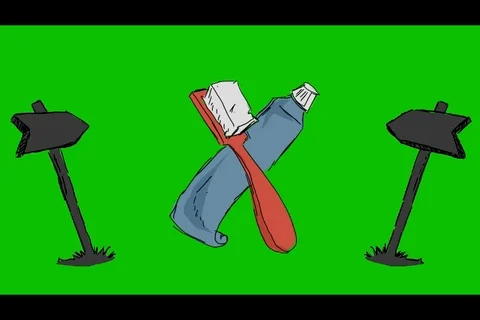 Teeth Toothpaste Toothbrush - Hand-Drawn Animation - board pointing black Stock Footage 98505813