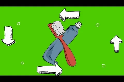 Teeth Toothpaste Toothbrush - Hand-Drawn Animation - four arrows white Stock Footage 98506468