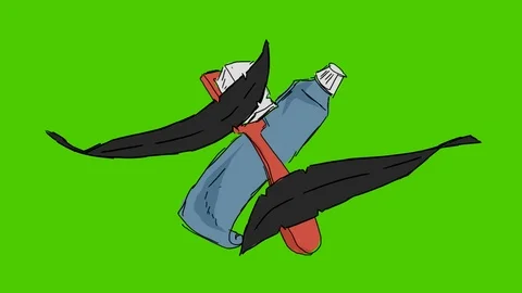 Teeth Toothpaste Toothbrush - Hand-Drawn Animation - feather black Stock Footage 98562587