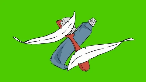 Teeth Toothpaste Toothbrush - Hand-Drawn Animation - feather white Stock Footage 98562627