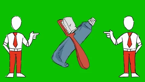 Teeth Toothpaste Toothbrush - Hand-Drawn Animation - men pointing red Stock Footage 98562967