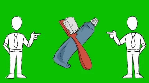 Teeth Toothpaste Toothbrush - Hand-Drawn Animation - men pointing white Stock Footage 98562988