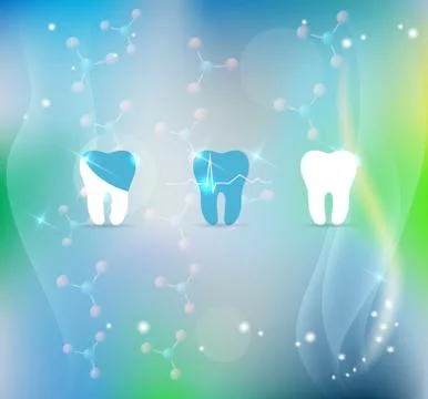 Teeth treatment symbol background Stock Illustration