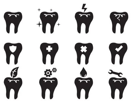 Teeth Vector Icon Set Illustrazione stock