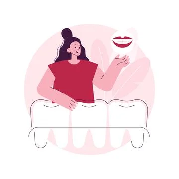 Teeth wear silicone trainer abstract concept vector illustration. Stock Illustration
