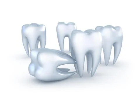 Teeth on white background Stock Illustration