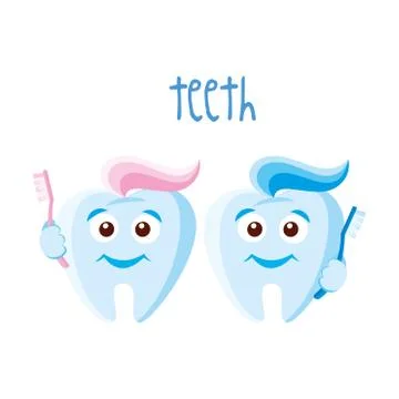 Teeth on white background Stock Illustration