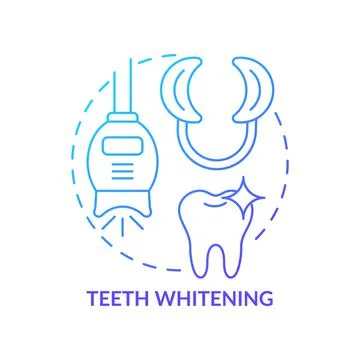 Teeth whitening blue gradient concept icon Stock Illustration