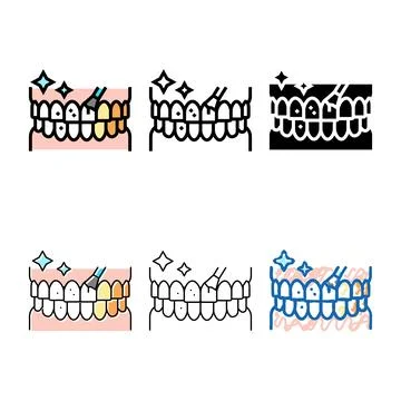 Teeth whitening color icon vector diversity Stock Illustration