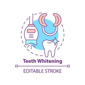 Teeth whitening concept icon Stock Illustration