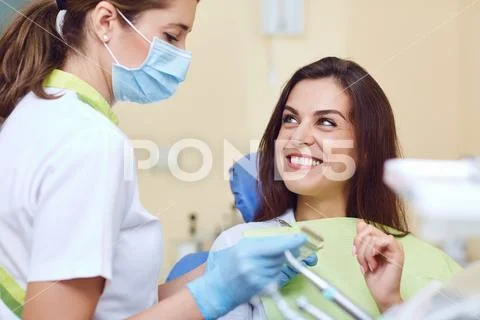 Teeth whitening dental clinic. Stock Photos