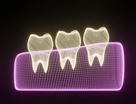 Teeth Wireframe Mesh Illustrazione stock