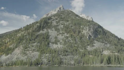 Teewinot Mountain Mount St. John Jenny Lake Boat Grand Teton National Park Stock Footage 218413085