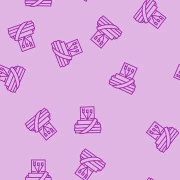 Tefillin phylacteries line seamless pattern Stock Illustration