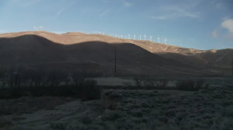 Tehachapi Pass Turbines WS  Stock Footage 1039801