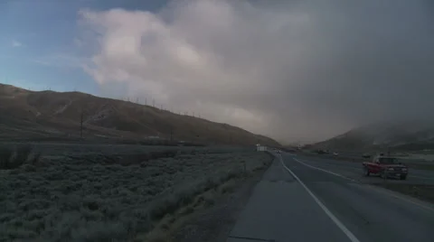 Tehachapi Pass WS with Clouds  Stock Footage 1039766