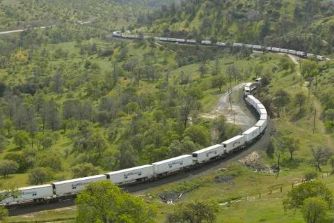 The Tehachapi Train Loop near Tehachapi California is the historic location of Stock Photos