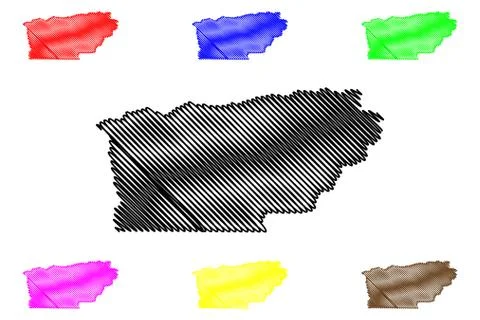Tehama County, California map vector Stock Illustration