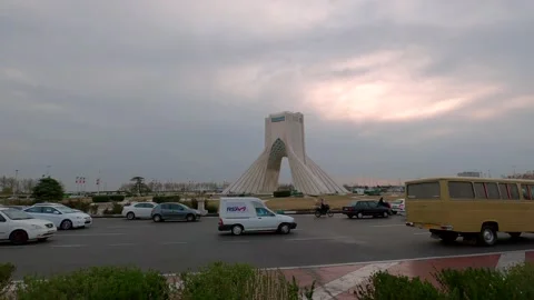 Tehran-Azadi tower (freedom tower) hyperlapse Video stock 155775226