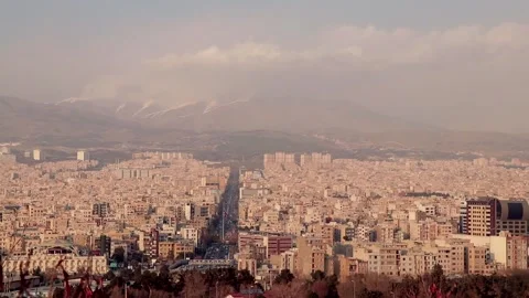 Tehran cityscape at a busy day with crowded streets Video stock 146880733