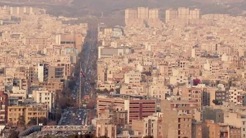Tehran cityscape at a busy day with crowded streets Video stock 146880767
