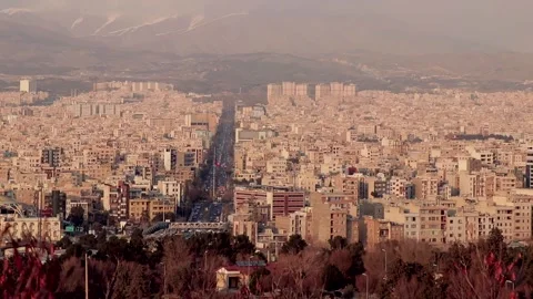 Tehran cityscape at a busy day with crowded streets Video stock 146880819