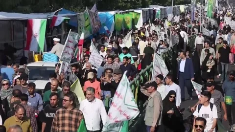 Tehran hosts mass rally against Israel, Teherán, IR - 15 Jun 2025 Stock Footage 311333744