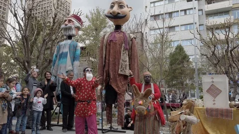Tehran, Iran - 2019-04-03 - Street Fair Entertainment 6 - Children Skit 3 Stock Footage 108541571