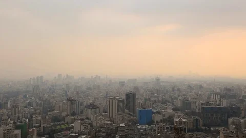 Tehran - Iran - Big City Winter Landscape Stock Footage 79047643